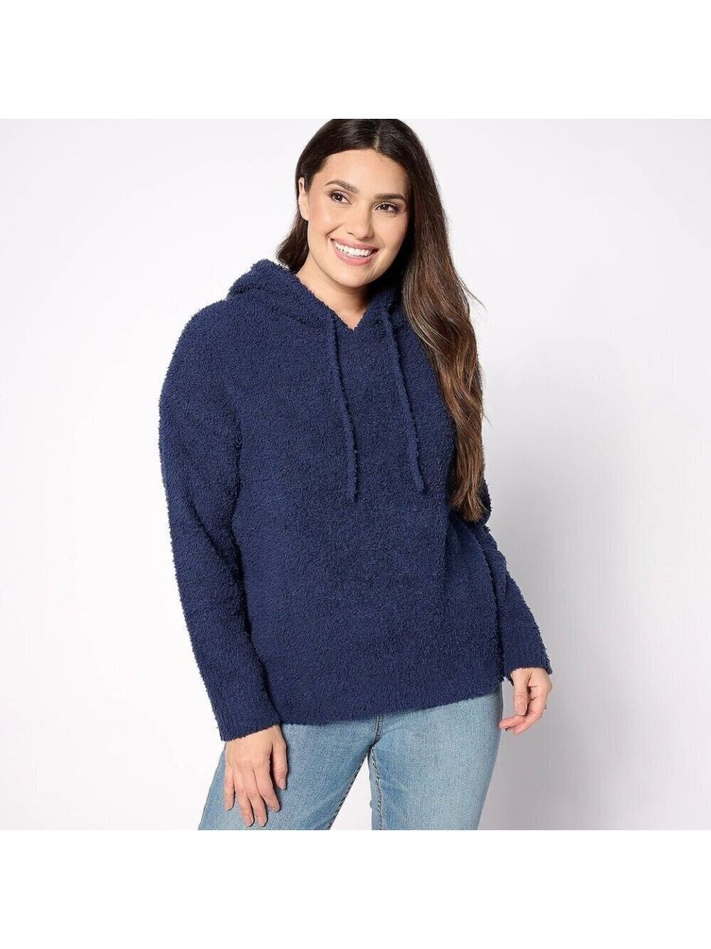 Barefoot Dreams CozyChic Teddy Pullover in Navy Size XS
